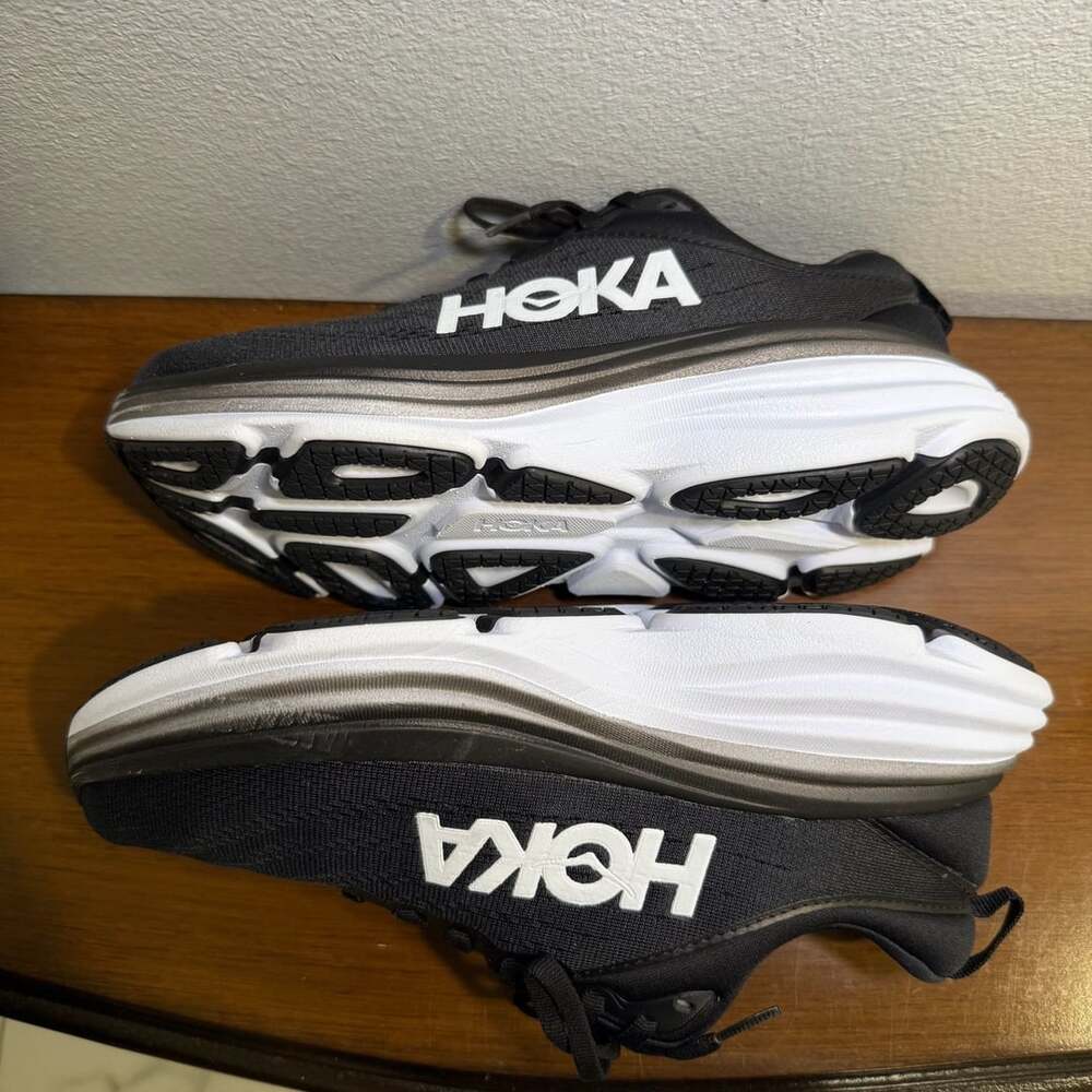 Hoka Bondi 8 Black White Running Shoes Women US 8D - Picture 9 of 11